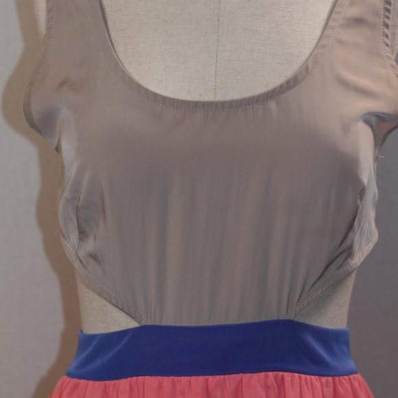 Multi Color Silk Halter Dress (S) - Picture 2 of 13